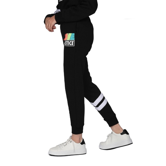 Justice Girl Stripe Pants Jogger Black Size S (7-8) - Picture 3 of 7